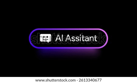 AI Assitant button. Rewrite prompt pushbutton. Generate artificial intelligence toggle. LLM magic stars logo. Machine learning text generator. Chatbot assistant. UI design. Vector illustration. 