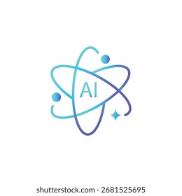 AI Atom Logo – Futuristic Technology Symbol Vector