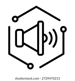 Icono de la Edición de audio de la IA - estilo negro de los iconos del contorno para la inteligencia artificial y la Tecnología de la IA