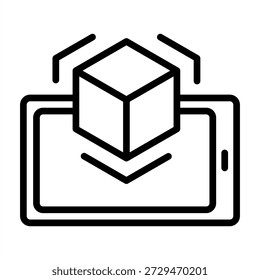 Ícone de Realidade Aumentada Ai - Estilo de ícones de contorno preto para inteligência artificial e tecnologia de IA