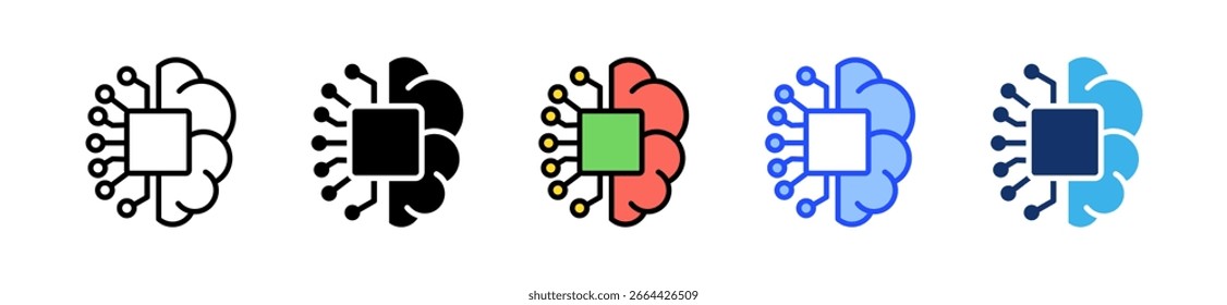 Colección De Iconos De Automatización De Ia Con Varios Estilos