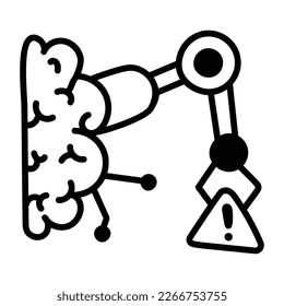Ai automation icon in sketchy style 