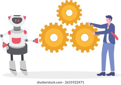 AI and automation revolution with artificial intelligence .Modern technology for smart digitization and automatic production process.

