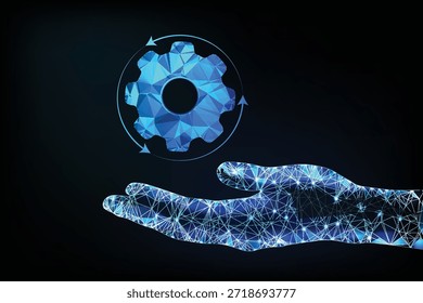 TECNOLOGÍA de automatización de IA con mano y equipo humano digital