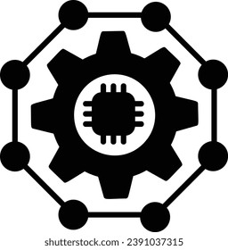 ai autonomous agent concept, Neuroevolution or Hyperdimensional computing vector icon design, predictive modeling or adaptive control symbol, artificial intelligence sign neural circuit illustration