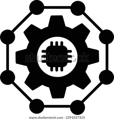 ai autonomous agent concept, Neuroevolution or Hyperdimensional computing vector icon design, predictive modeling or adaptive control symbol, artificial intelligence sign neural circuit illustration