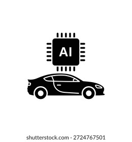 Icono de vehículo autónomo AI que representa la Tecnología de coche inteligente