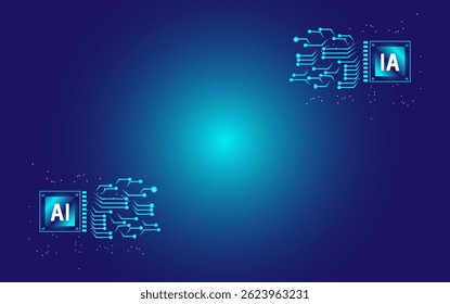 AI background, circuit tech data