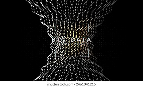 Ai Background. Science vector: digits of the future. Cyber dots connect on the computing cover. Mobile visualization of analytical patterns. Big Data Background.