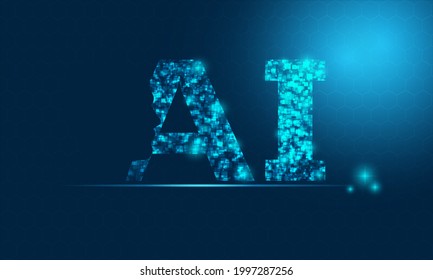 Ai backgroung blue technology.abstract text texture.