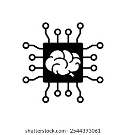 ai bain icono Vector Inteligencia artificial icono logo