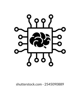 ai bain ícone vetor ícone de inteligência artificial logotipo