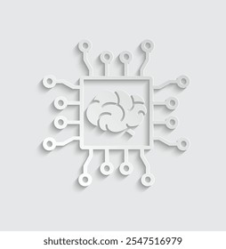 ai bain icon vector Artificial intelligence icon logo