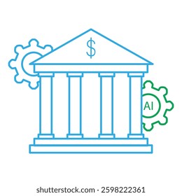 Ai Bank Money Finance Savings Vector Icon Design