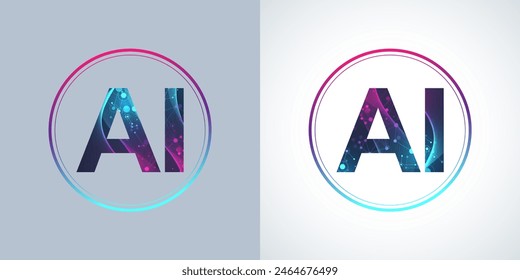 AI Banner Concept In The Digital Style. Generative Ideas Design Element For Internet Technology. Futuristic Technology Concept Artificial Intelligence