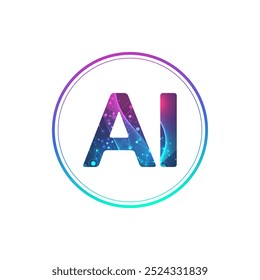 AI Banner Concept In The Digital Style. Generative Ideas Design Element For Internet Technology. Futuristic Technology Concept Artificial Intelligence