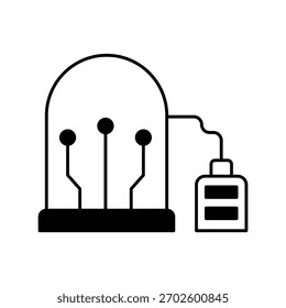 Icono de la batería de Ai con el Vector de fondo blanco