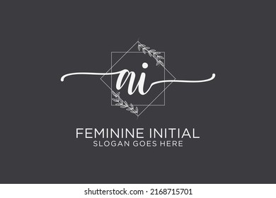 AI beauty monogram and elegant logo design handwriting logo of initial signature, wedding, fashion, floral and botanical with creative template.