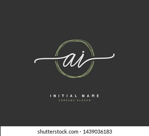 A I AI Beauty vector initial logo, handwriting logo of initial signature, wedding, fashion, jewerly, boutique, floral and botanical with creative template for any company or business.