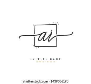 A I AI Beauty vector initial logo, handwriting logo of initial signature, wedding, fashion, jewerly, boutique, floral and botanical with creative template for any company or business.