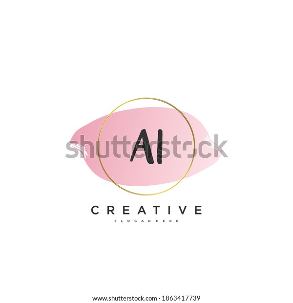 Ai Beauty Vector Initial Logo Handwriting Stock Vector (royalty Free 