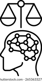 Tendência AI - ícone de linha no estilo de estrutura de tópicos com traçado editável. Ilustração vetorial em fundo transparente.