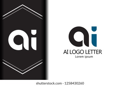ai a i black blue white lowercase modern creative alphabet for company letter logo design vector icon template - Vector