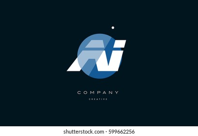 ai a i  blue circle dot big font alphabet company letter logo white design vector icon template 