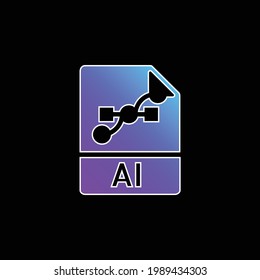 AI blue gradient vector icon