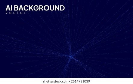  Ai blue tech abstract background with flowing lines, digital particles and cyber tech vibes, ideal for web banners and hi-tech concepts. Vector