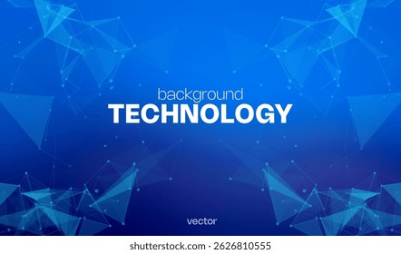 Ai azul tecnologia abstrato fundo com formas geométricas e linhas e vibrações de tecnologia cibernética, ideal para banners web e conceitos de alta tecnologia.