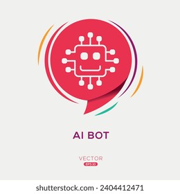 Icono de AI Bot (inteligencia artificial), signo de vector.