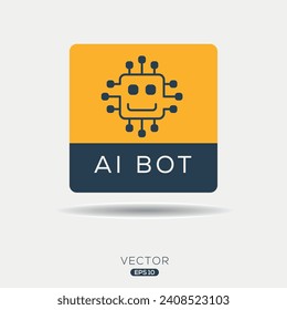 AI Bot (Artificial intelligence) Icon, Vector sign.