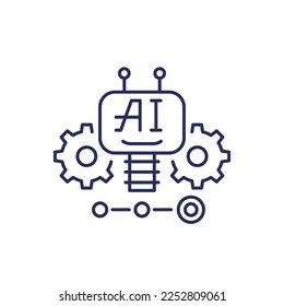 AI bot icon, Artificial intelligence line vector