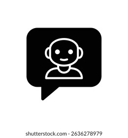 AI Bot Icon Inside Message Chat Bubble
