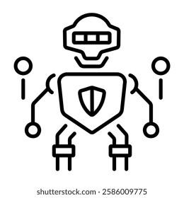 Ai bot icon in linear style 