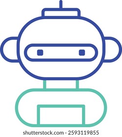 AI Bot outline dual color vector illustration icon design