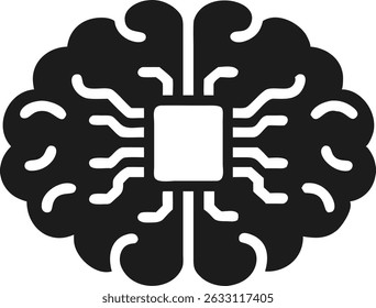 Ai cérebro chip ícone conceito representando inteligência artificial e tecnologia