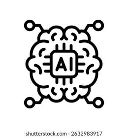 AI brain chip line style