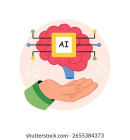 Ilustraciones de AI Brain Concept Style. Archivo EPS 10  