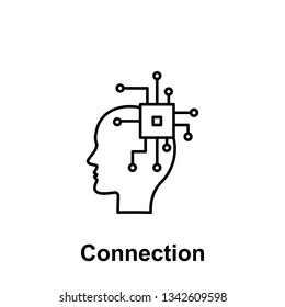 Ai, brain, cpu icon. Element of creative thinkin icon witn name. Thin line icon for website design and development, app development. Premium icon