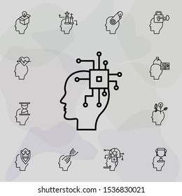 Ai, brain, cpu icon. Universal set of creative thinking for website design and development, app development