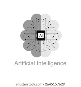 Concepto de inteligencia artificial y Tecnología digital del cerebro de la IA. Fondo de tecnología Abstractas. Ilustración vectorial para la Plantilla del Anuncio y del Web