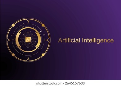 AI Brain Digital Technology and Artificial Intelligence Concept. Abstract technology background. Vector illustration for banner and web template