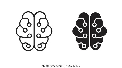 AI brain flat simple vector symbols illustration.