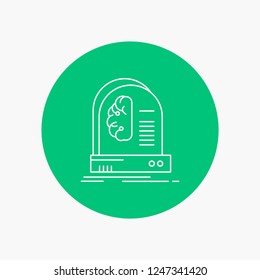 Ai, brain, future, intelligence, machine White Line Icon in Circle background. vector icon illustration