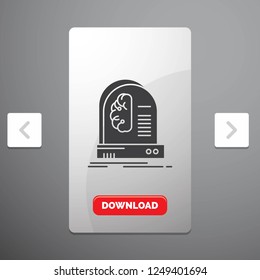 Ai, brain, future, intelligence, machine Glyph Icon in Carousal Pagination Slider Design & Red Download Button