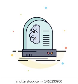 Ai, brain, future, intelligence, machine Flat Color Icon Vector