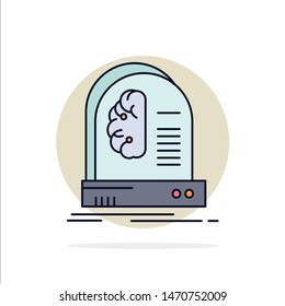 Ai, brain, future, intelligence, machine Flat Color Icon Vector. Vector Icon Template background
