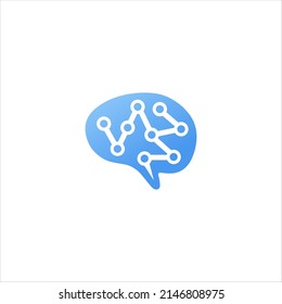 AI brain icon design. Playful brain artificial intelligence logo concept vector illustration.